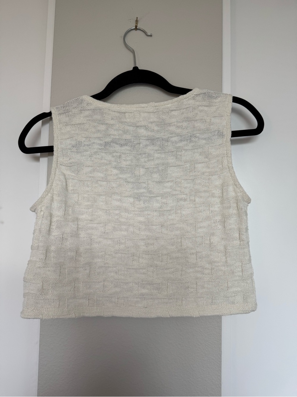 Madewell Cream Button-Front Knit Vest Tank - Picture 4 of 4